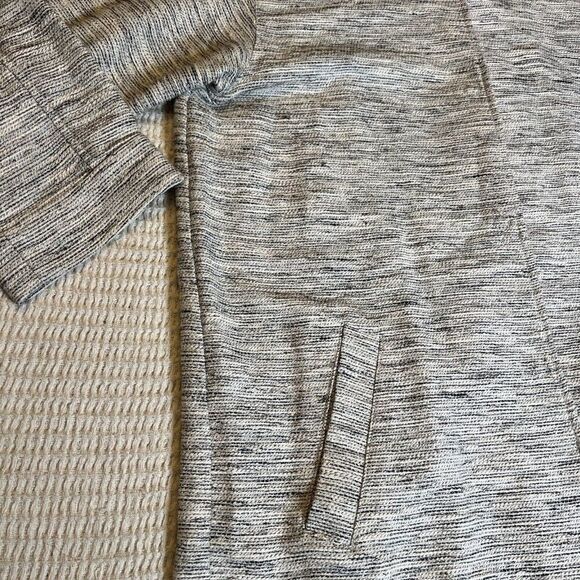 Eileen Fisher Stripe Textured Black White coat Snap Cotton Medium.      Q - Picture 2 of 9